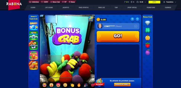 Rabona Casino bonus Crab