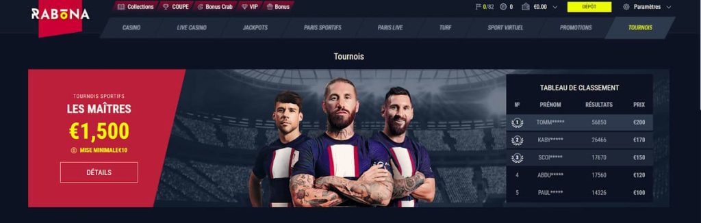 Rabona Casino tournois